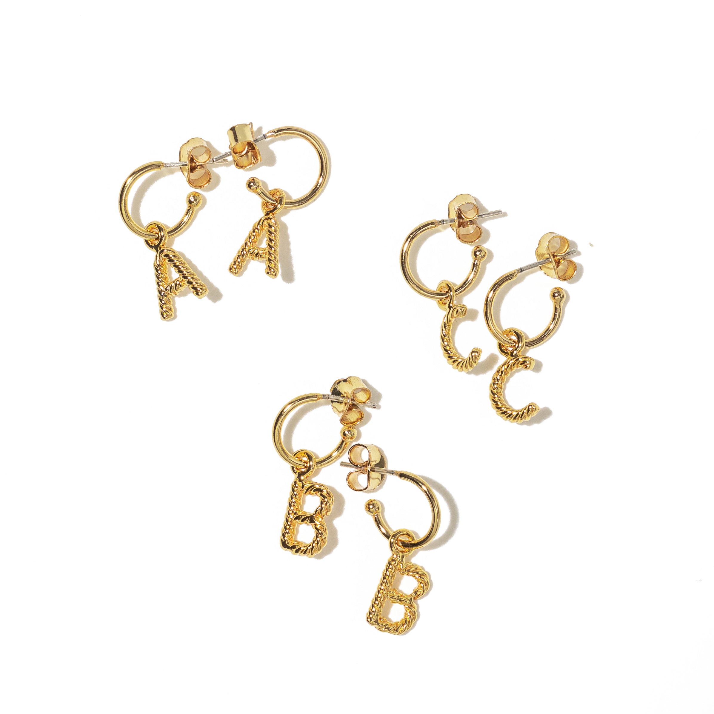 Aspen Initial Mini hoops (Pair)