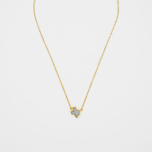 Texas Druzy Necklace in Silver
