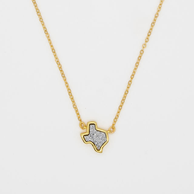 Texas Druzy Necklace in Silver