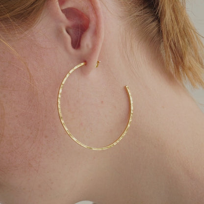 Thin Hammered Hoops